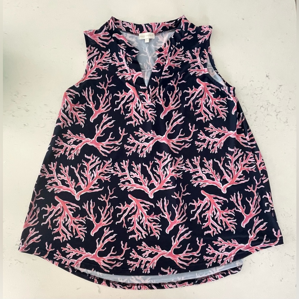 🔴 3 for $15 Simply Southern Savannah Coral Beach Reef Sleeveless Tank Top Large